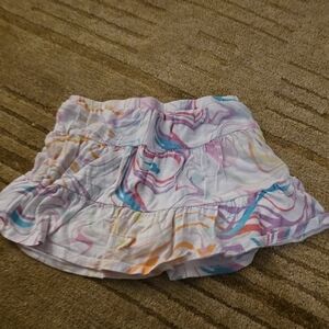 5/25 Girls White Ruffle Skort with Multicolor Swirl Print By Jumping Beans Size
